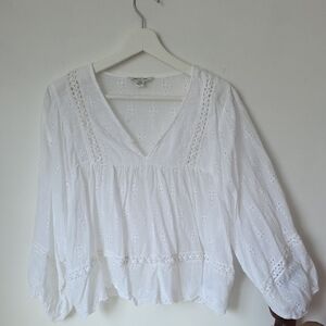 American Eagle Outfitters White Eyelet Blouse